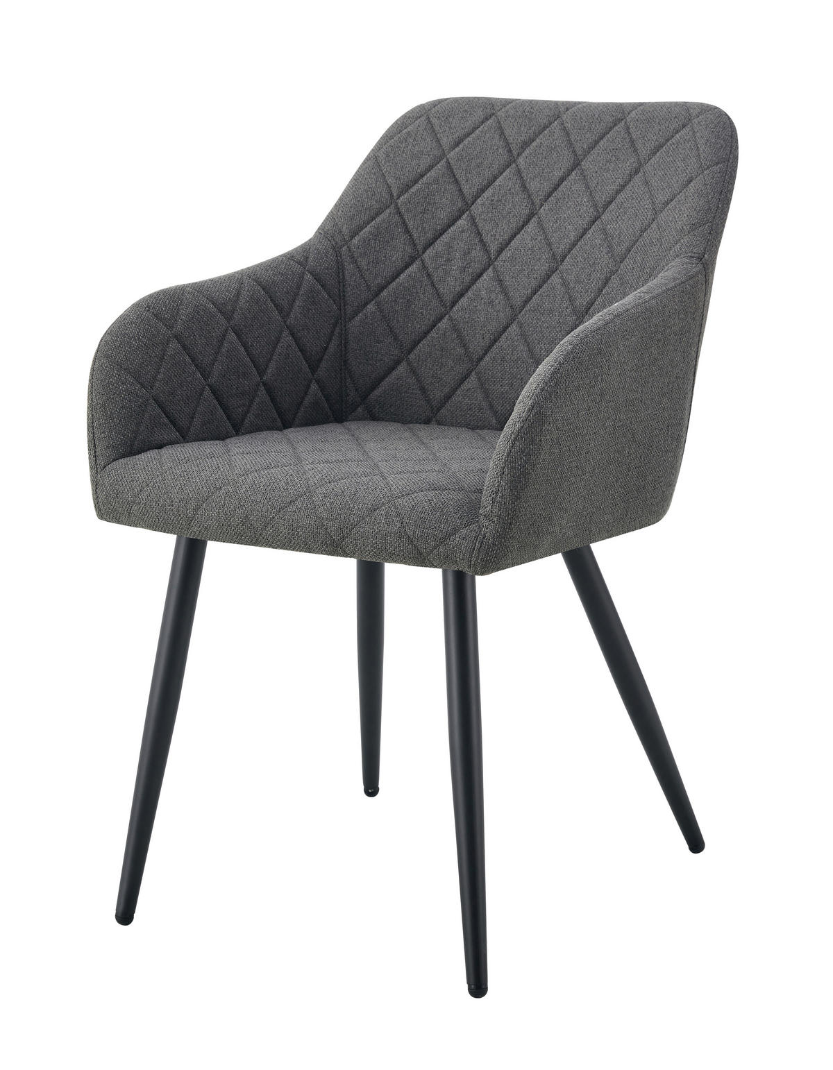 STUHL-SET 2 Stück  in Webstoff  - Anthrazit/Schwarz, MODERN, Textil/Metall (56/83/60cm) - MID.YOU