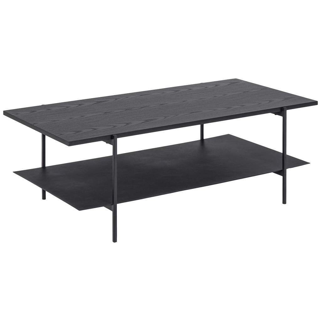 KONFERENČNÝ STOLÍK, čierna, kov, kompozitné drevo, 115/60/40 cm
