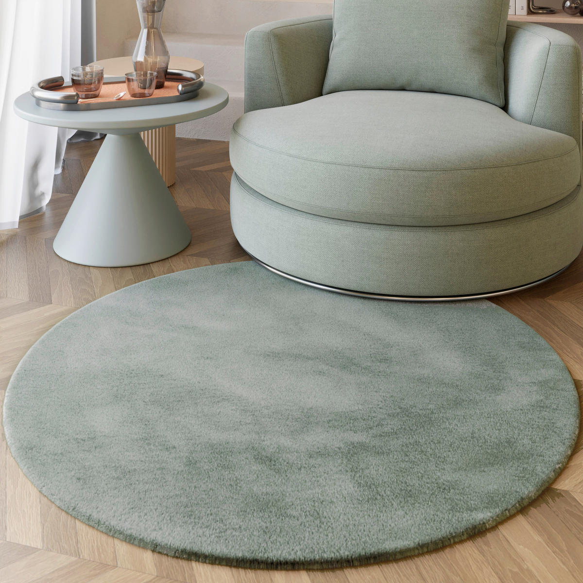 HOCHFLORTEPPICH 100/100 cm ESP-4377-12 Salbeigrün  - Salbeigrün, KONVENTIONELL, Textil (100/100cm) - Esprit