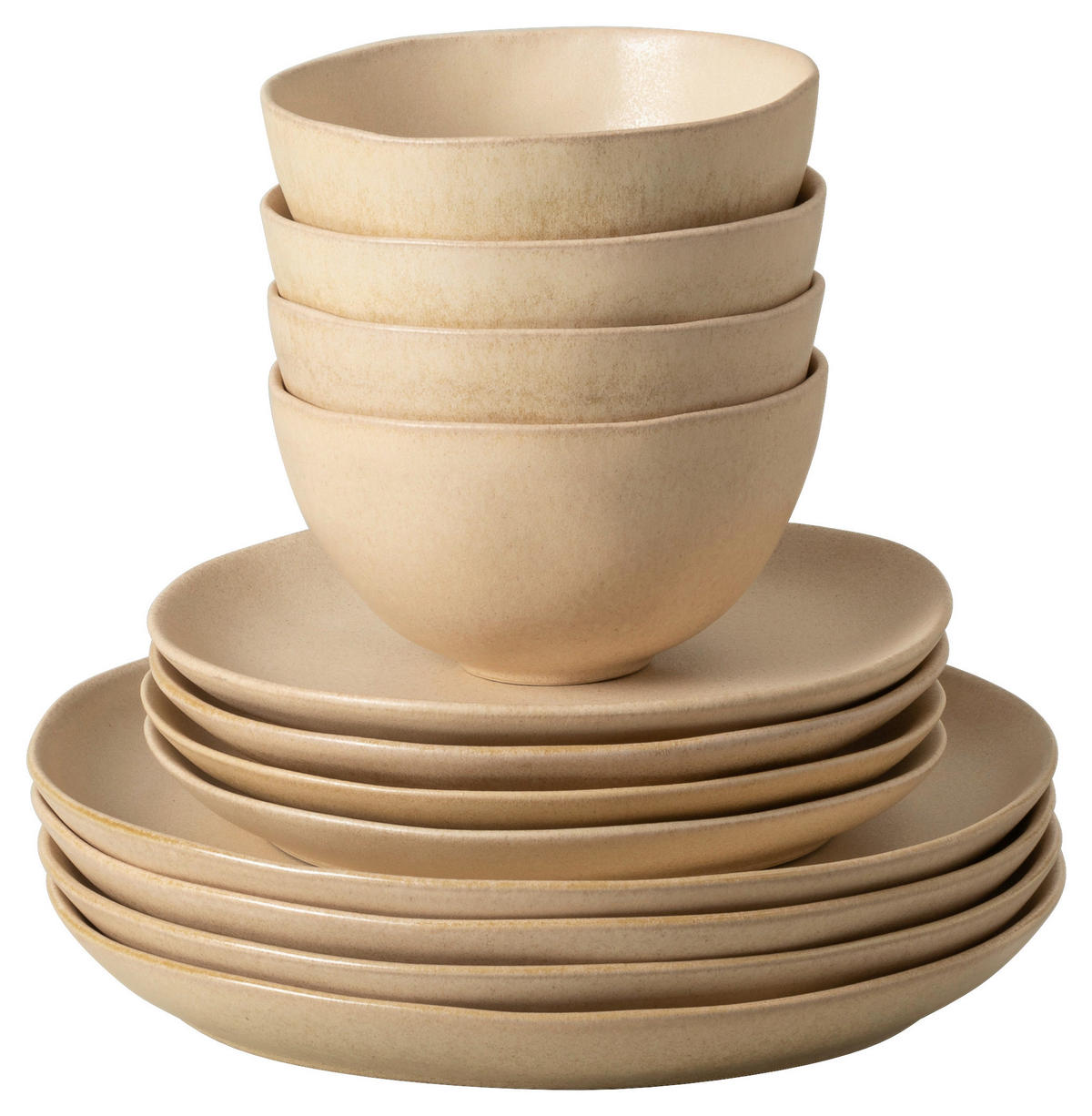 KOMBISERVICE Champagner LIVIA 12-teilig 4 Personen  - Champagner, Basics, Keramik - Costa Nova