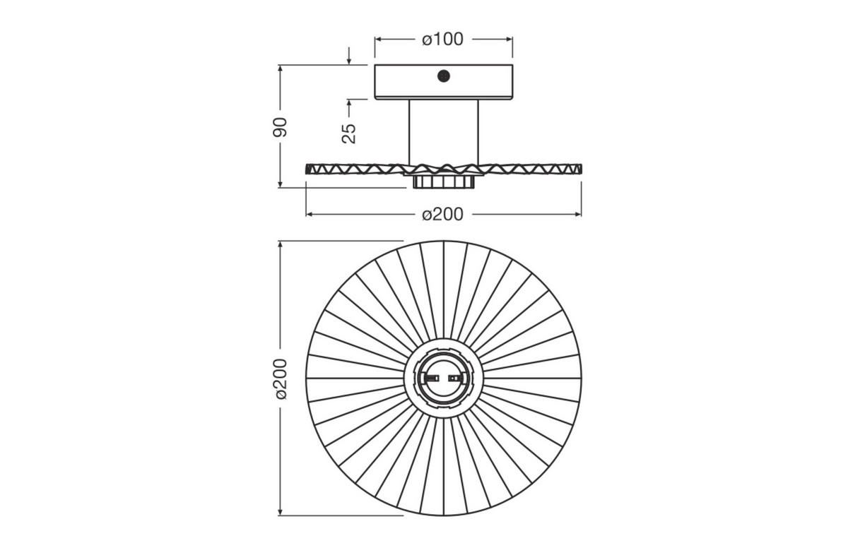 DECKENLEUCHTE 20/9 cm   - Dunkelgrau, Basics, Metall (20/9cm) - Osram