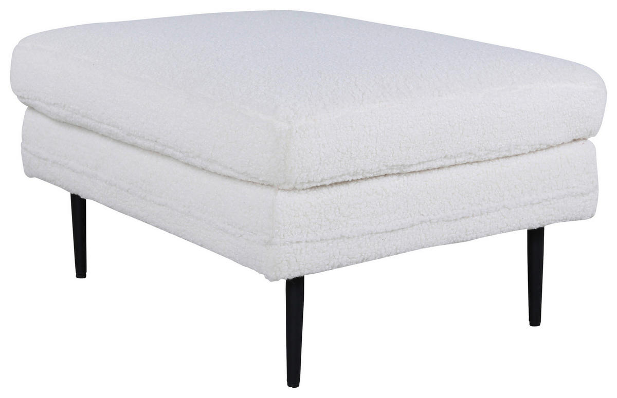 HOCKER in Metall, Textil Schwarz, Weiß  - Schwarz/Weiß, Design, Textil/Metall (90/49/70cm) - Livetastic