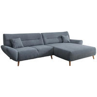 ECKSOFA in Chenille Hellblau  290/166 cm  - Wildeiche/Hellblau, MODERN, Holz/Textil (290/166cm) - MID.YOU