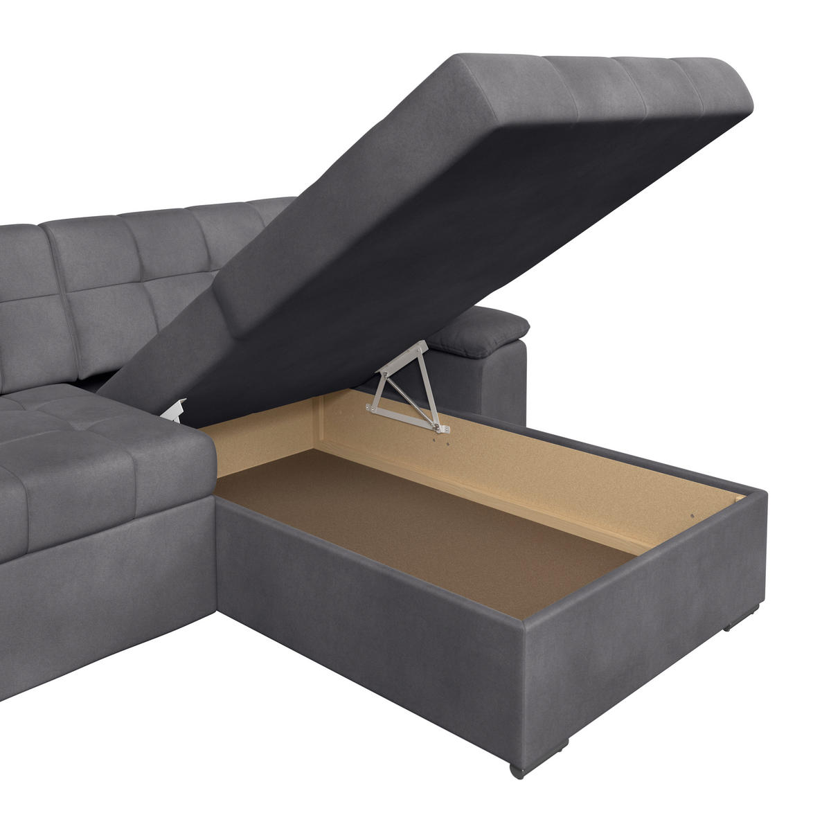 ECKSOFA Grau Zierkissen  - Grau, Trend, Textil (257/167cm) - Livetastic