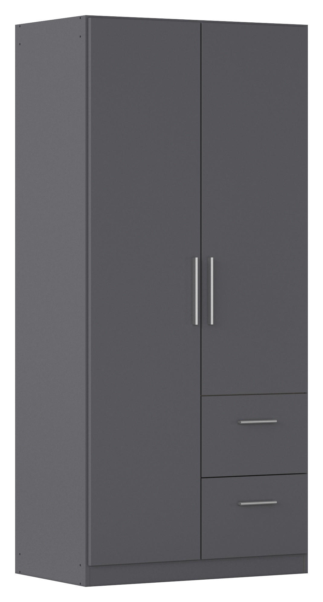 DREHTÜRENSCHRANK 91/197/54 cm,  in Grau, 2-türig  - Alufarben/Grau, KONVENTIONELL, Holzwerkstoff/Kunststoff (91/197/54cm) - home24