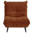 SESSEL in Mikrofaser Terracotta  - Terracotta/Schwarz, KONVENTIONELL, Textil/Metall (89/100/101cm) - Hom`in