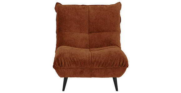 SESSEL in Mikrofaser Terracotta - Terracotta/Schwarz, KONVENTIONELL, Textil/Metall (89/100/101cm) - Hom`in