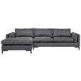 ECKSOFA in Lederlook Grau  160/295 cm  - Schwarz/Grau, Design, Textil/Metall (160/295cm) - Hom`in