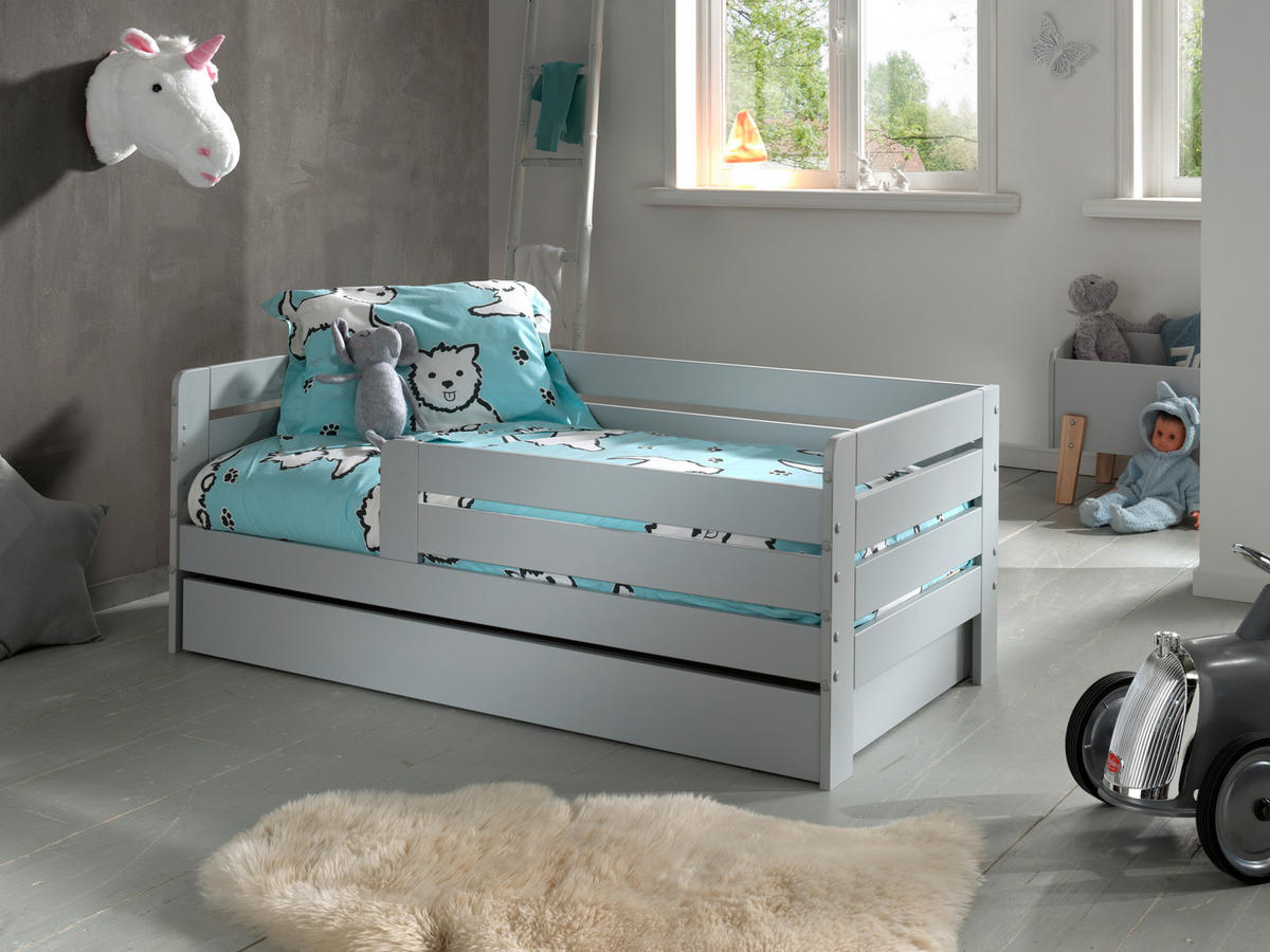 KINDER-/JUNIORBETT 70/140 cm  in Grau  - Kieferfarben/Grau, MODERN, Holz/Holzwerkstoff (70/140cm) - MID.YOU