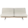 SCHLAFSOFA Palermo in Echtleder Weiß  - Beige/Schwarz, Design, Leder/Holz (204/92/90cm) - Dieter Knoll