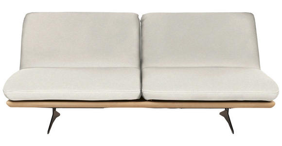 SCHLAFSOFA Palermo in Echtleder Weiß  - Beige/Schwarz, Design, Leder/Holz (204/92/90cm) - Dieter Knoll