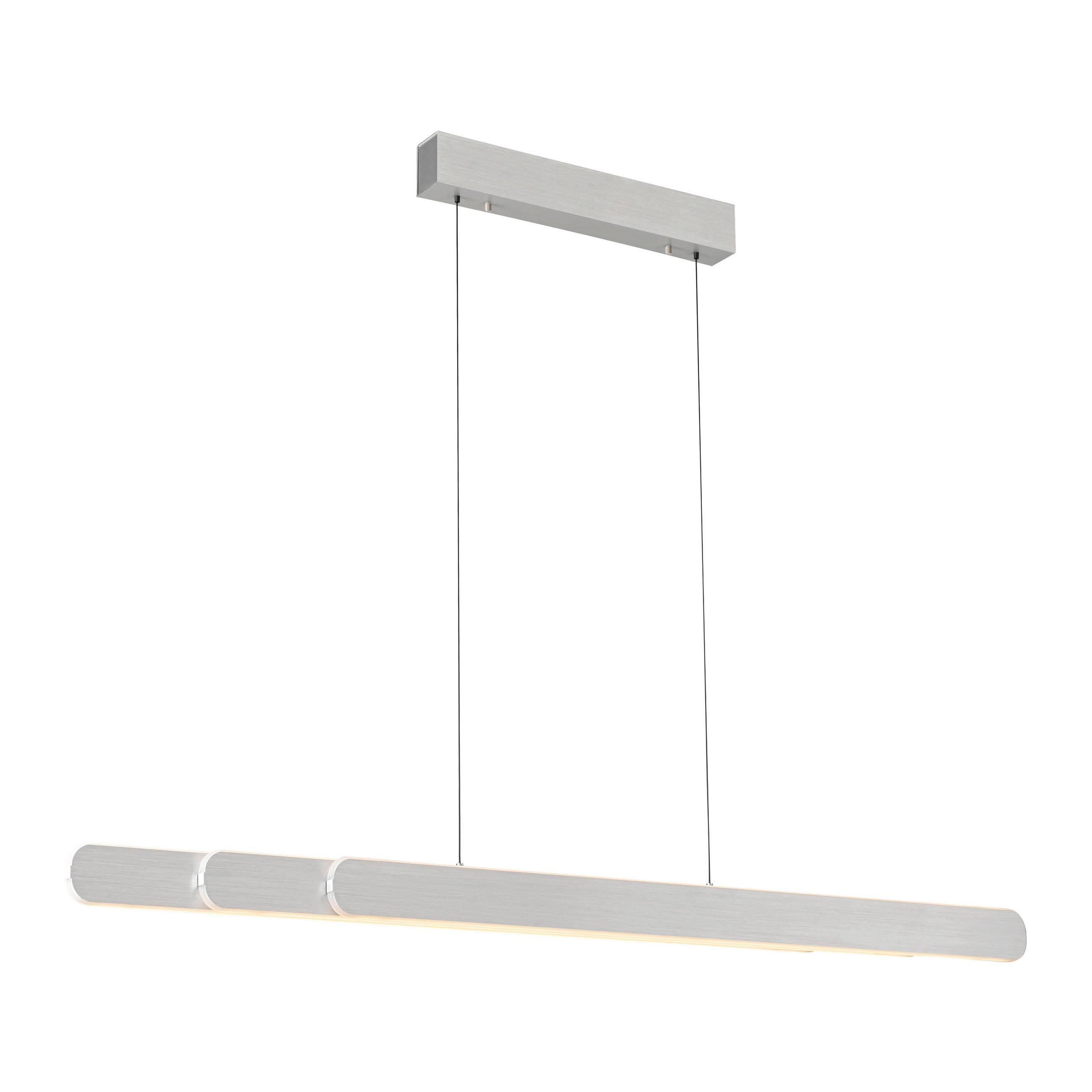 LED-PENDELLEUCHTE 160/5,5/150 cm  - Alufarben, Design, Kunststoff/Metall (160/5,5/150cm) - Paul Neuhaus