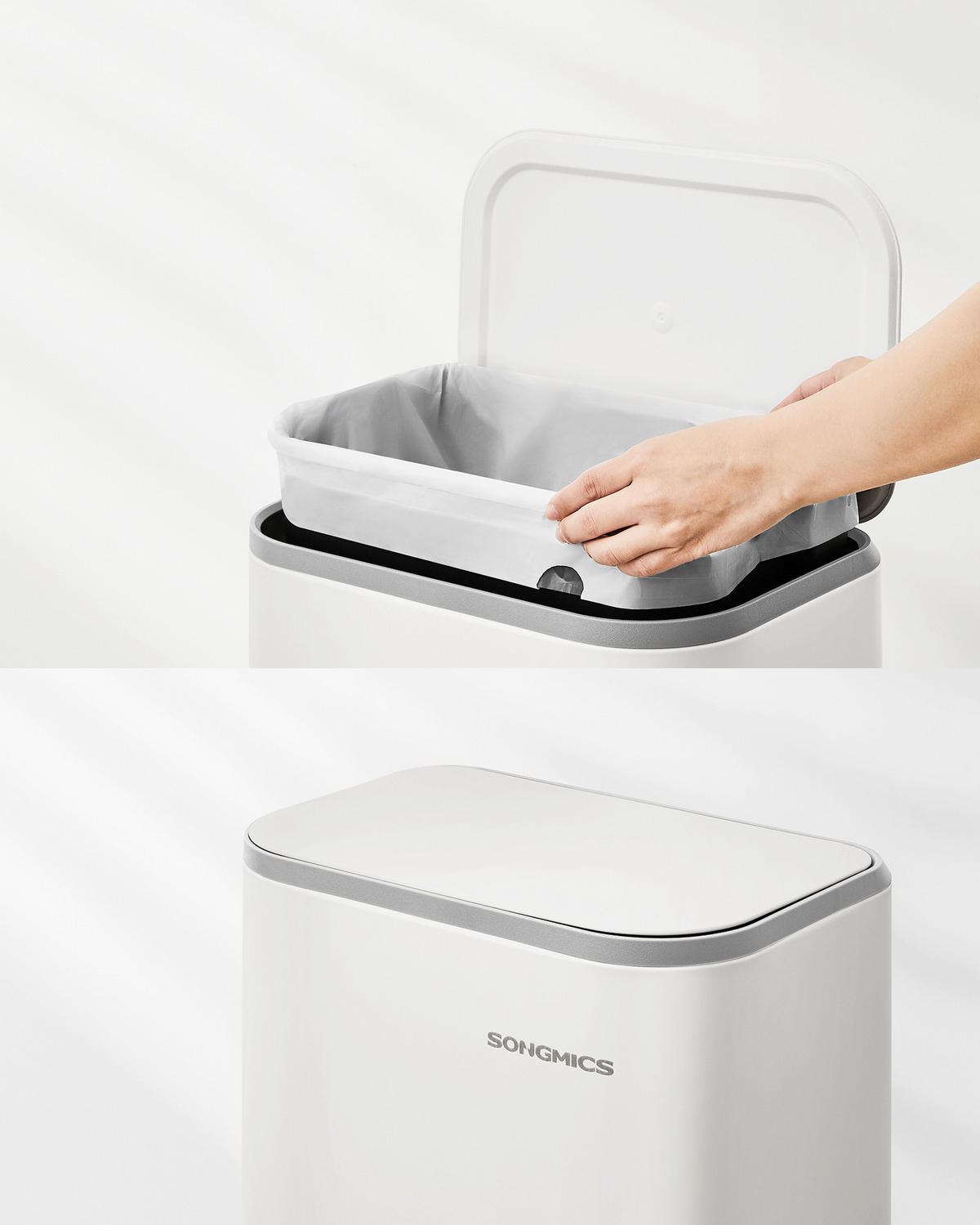 ABFALLSAMMLER 20 l  Metall, Kunststoff  - Weiß, Basics, Kunststoff/Metall (36,6/42,5/30cm)
