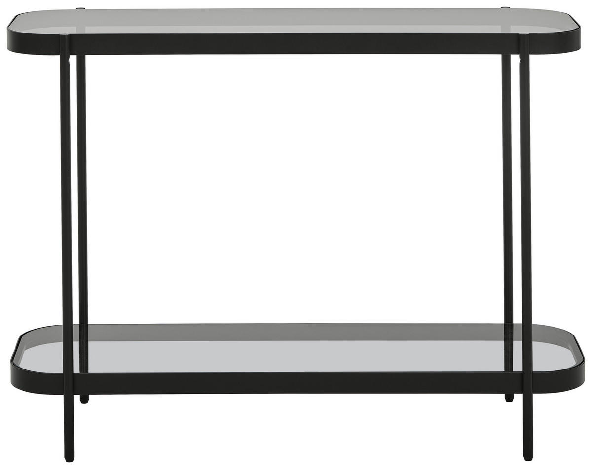 KONSOLENTISCH Grau, Schwarz  - Schwarz/Grau, Trend, Glas/Metall (110/38/80cm) - Novel