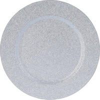 MĚLKÝ TALÍŘ  33 cm   - barvy stříbra, Design, plast (33cm)