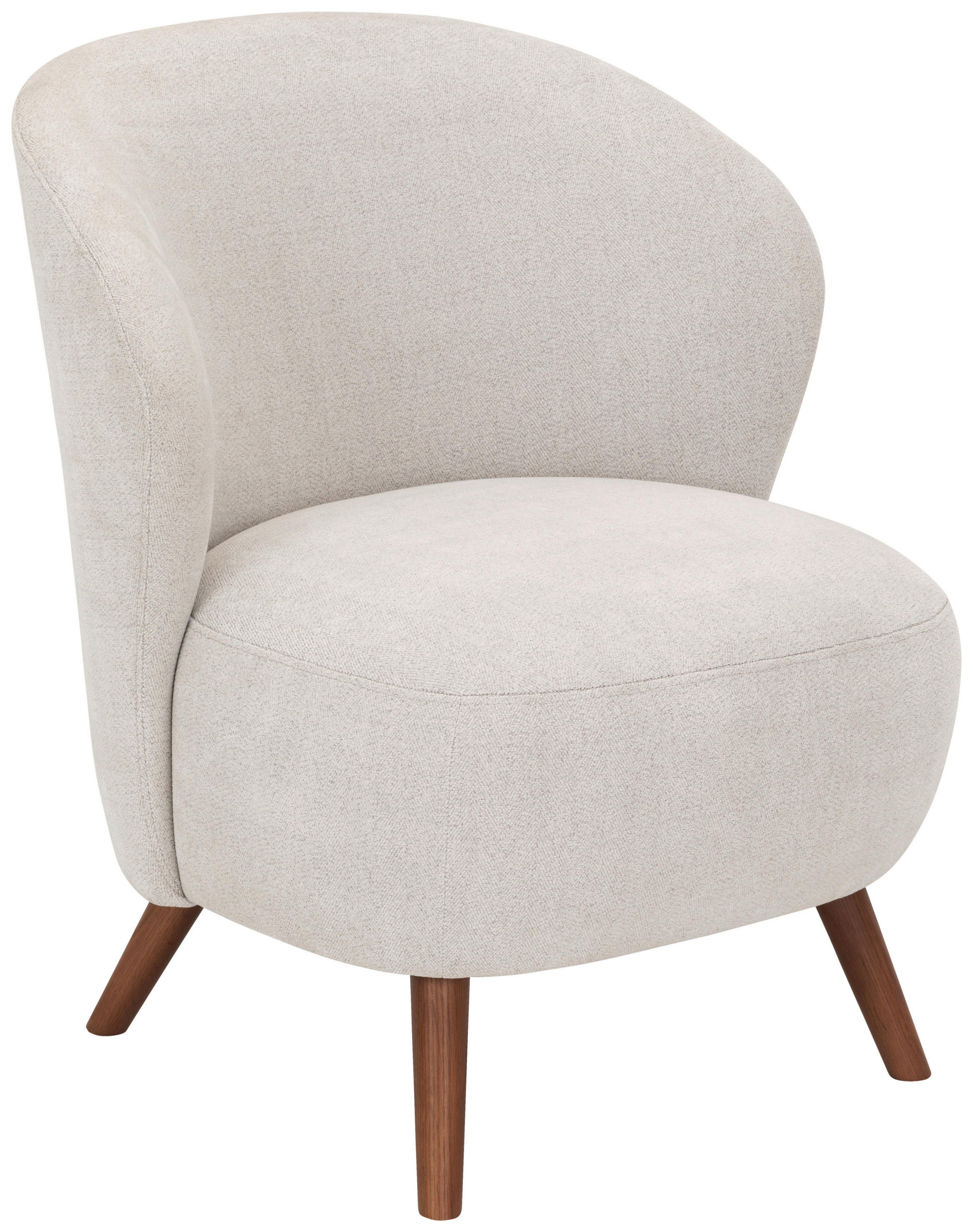 SESSEL Webstoff Creme    - Walnussfarben/Creme, Design, Holz/Textil (66/78/69cm) - MID.YOU