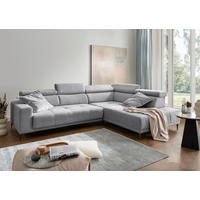 ECKSOFA INTERA in Chenille Silberfarben  305/225 cm  - Silberfarben/Schwarz, KONVENTIONELL, Textil/Metall (305/225cm) - Livetastic