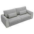 SCHLAFSOFA in Cord, Feincord Hellgrau  - Hellgrau/Schwarz, KONVENTIONELL, Kunststoff/Textil (240/83/116cm) - Carryhome