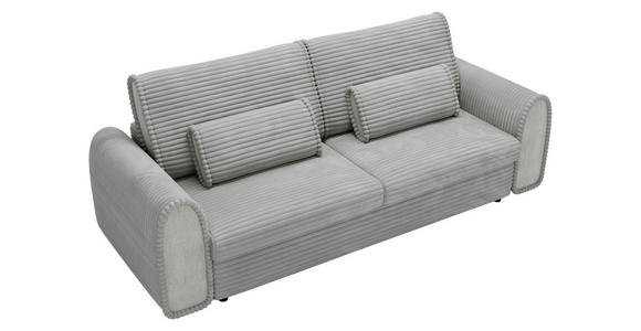 SCHLAFSOFA in Cord, Feincord Hellgrau  - Hellgrau/Schwarz, KONVENTIONELL, Kunststoff/Textil (240/83/116cm) - Carryhome