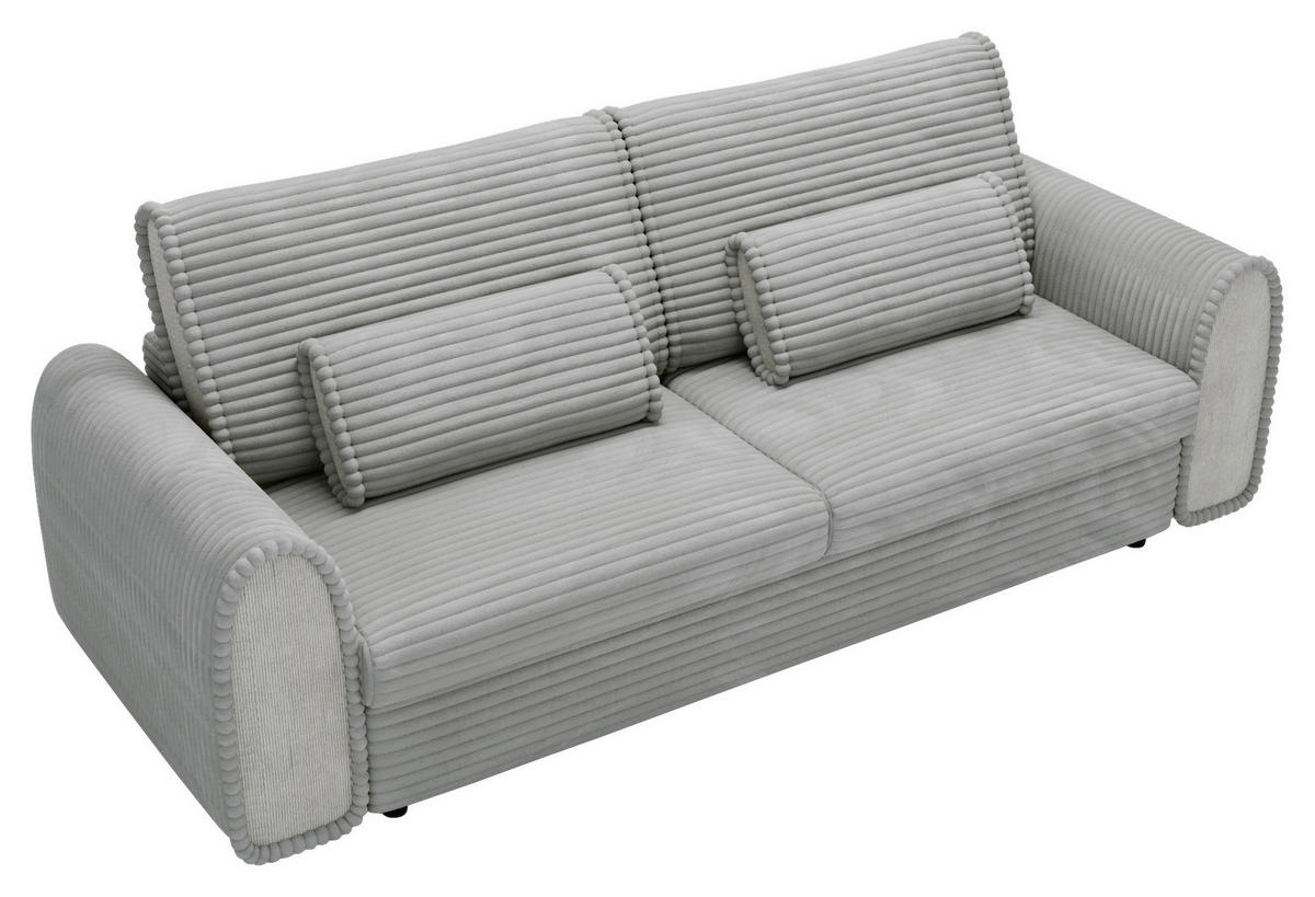 SCHLAFSOFA in Cord, Feincord Hellgrau  - Hellgrau/Schwarz, Konventionell, Kunststoff/Textil (240/83/116cm) - Carryhome