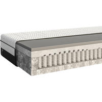 TASCHENFEDERKERNMATRATZE 180/200 cm, Höhe ca.: 27 cm, H2 = mittel, 7-Zonen - Weiß/Grau, Basics, Textil (180/200cm) - Emma