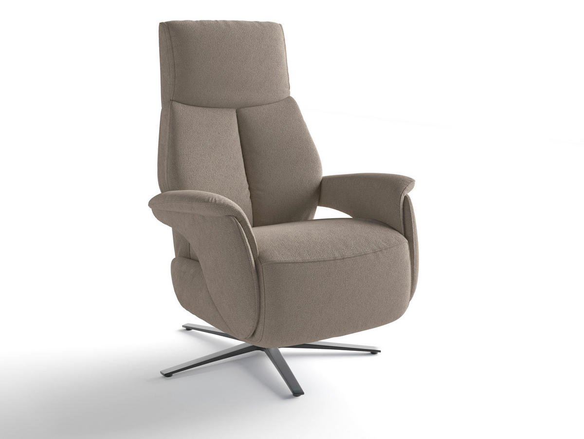RELAXSESSEL Textil Taupe  - Taupe/Schwarz, Basics, Textil/Metall (75/113/85cm) - Sit & More