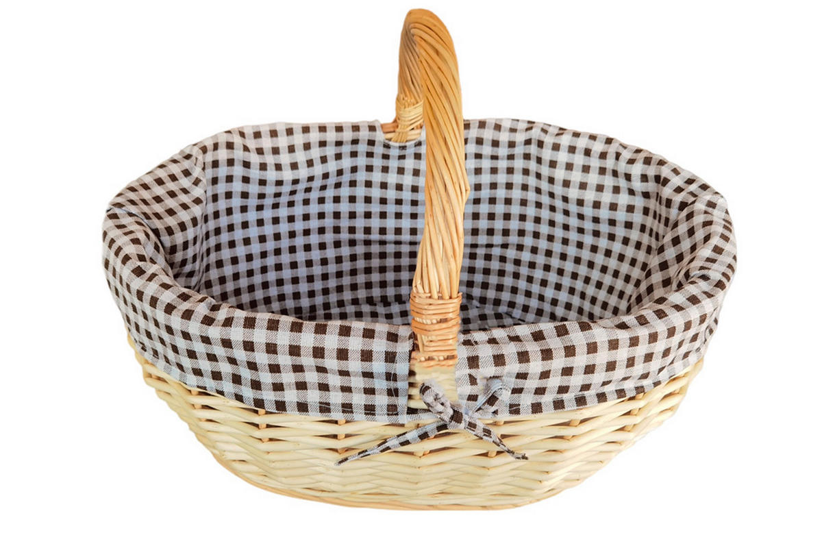 EINKAUFSKORB  - Taupe/Beige, Natur, Holz/Textil (46/34/20(32)cm)