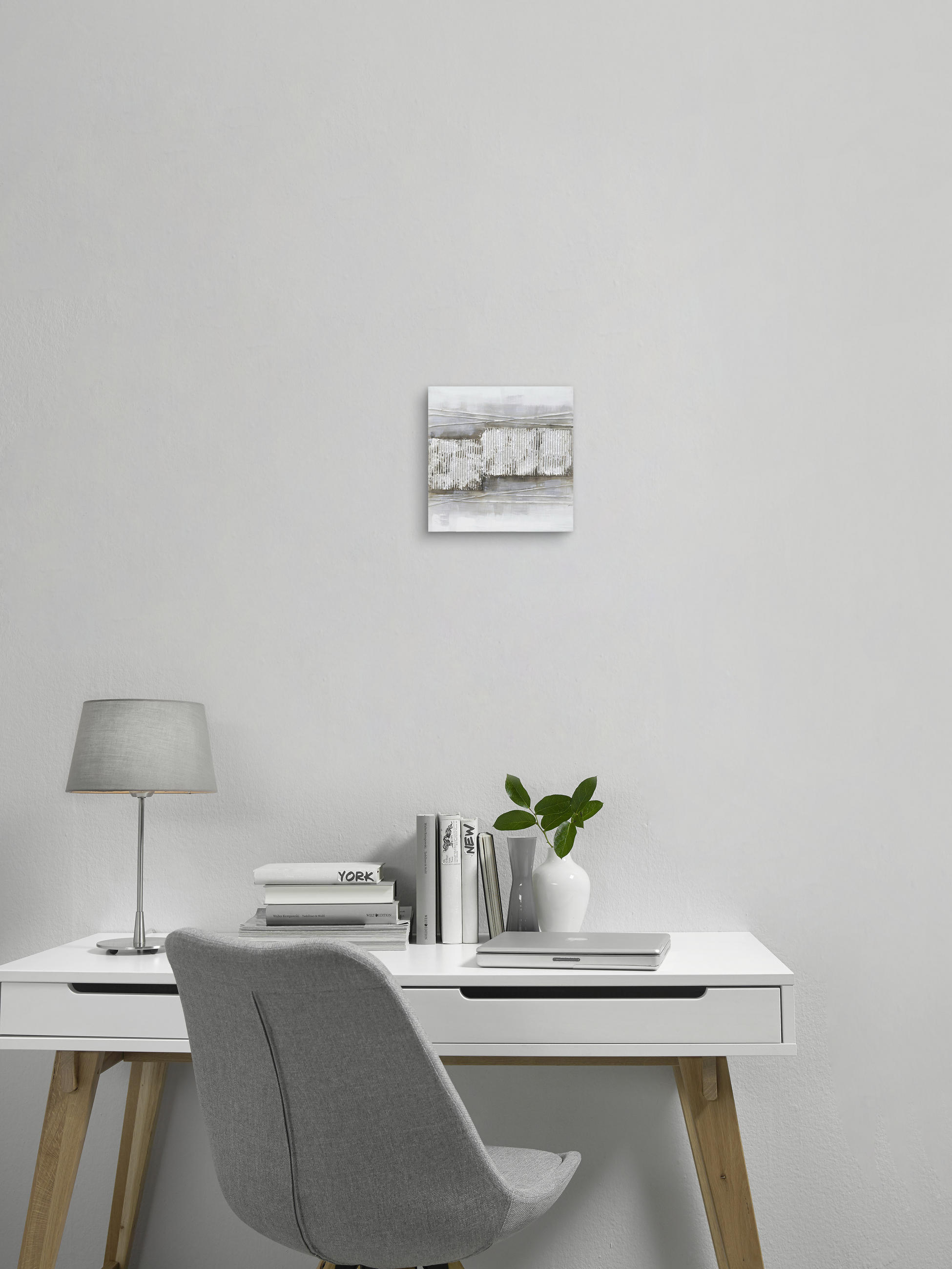 ULJENA SLIKA  30/30 cm       - bijela/siva, Basics, drvo/tekstil (30/30cm) - Monee