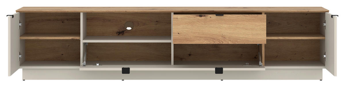 TV-ELEMENT VIONA Holzwerkstoff Kaschmir, Eiche Artisan  - Kaschmir/Eiche Artisan, Basics, Holzwerkstoff/Kunststoff (215/49/40cm) - Livetastic