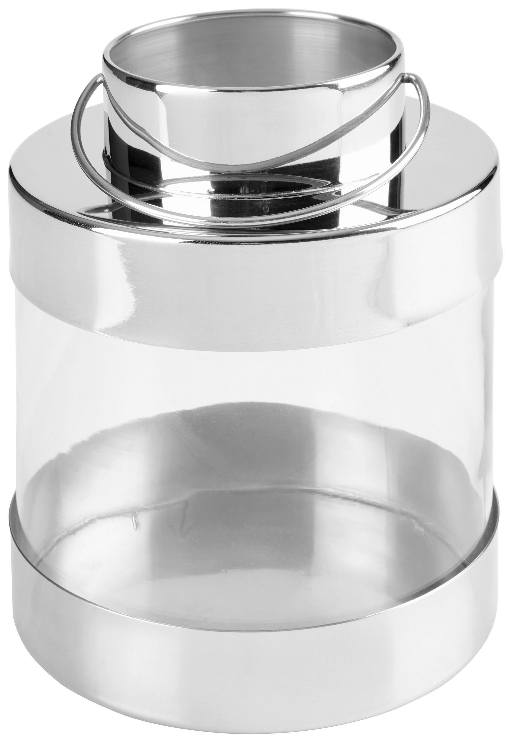 LÁMPÁS - nikkelszínű, Design, üveg/fém (15/22cm) - Ambia Home