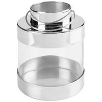 LÁMPÁS - nikkelszínű, Design, üveg/fém (15/22cm) - Ambia Home