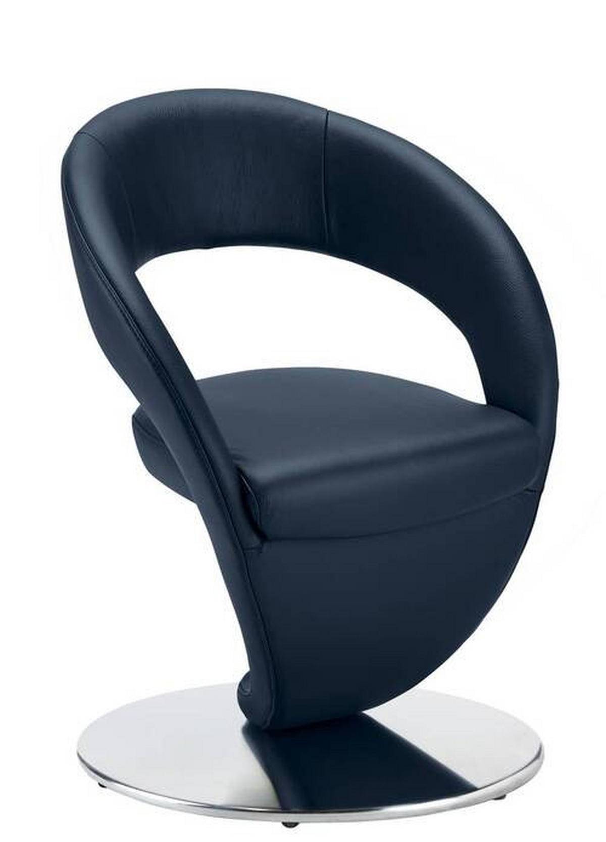 STUHL drehbar - Edelstahlfarben/Dunkelblau, Design, Textil/Metall (62/86/61cm) - Moderano
