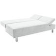 SCHLAFSOFA Flachgewebe Creme  - Chromfarben/Creme, Design, Holz/Textil (205/77-93/99cm) - Novel
