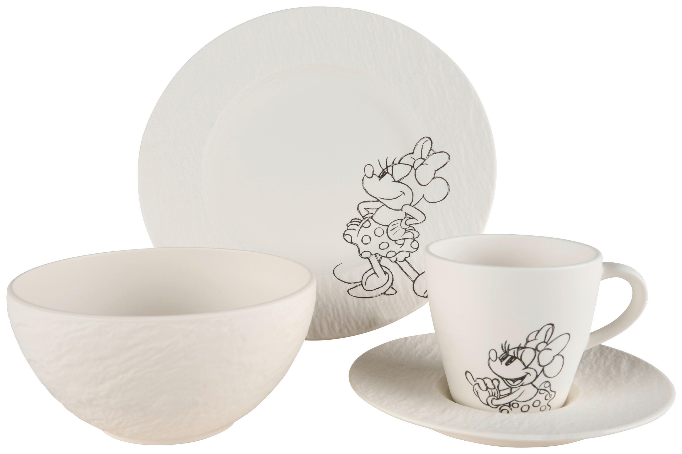 FRÜHSTÜCKSSERVICE ManRock Mickey Mouse 4-teilig  - Weiß, Basics, Keramik - Villeroy & Boch