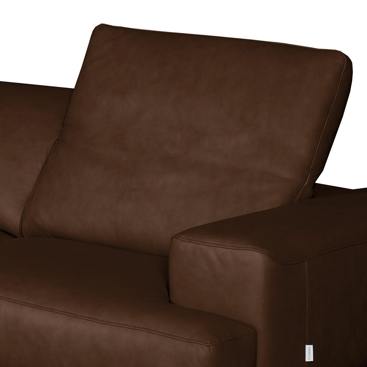ECKSOFA Dunkelbraun Echtleder Rücken echt, Kopfteilverstellung  - Chromfarben/Dunkelbraun, Design, Leder/Metall (187/295cm) - Livetastic