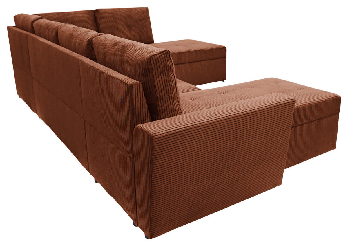 WOHNLANDSCHAFT TERMOLI Rostfarben Cord  - Rostfarben/Schwarz, Design, Kunststoff/Textil (155/300/212cm) - MID.YOU