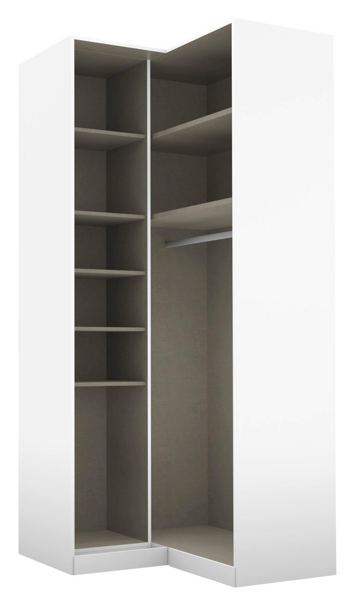 ECKKLEIDERSCHRANK 100/229/102 cm  - Eiche Artisan/Grau, MODERN, Glas/Holzwerkstoff (100/229/102cm) - Rauch Möbel