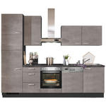KÜCHENBLOCK 290 cm   in Graphitfarben, Grau  - Edelstahlfarben/Graphitfarben, KONVENTIONELL, Holzwerkstoff/Metall (290cm) - Xora