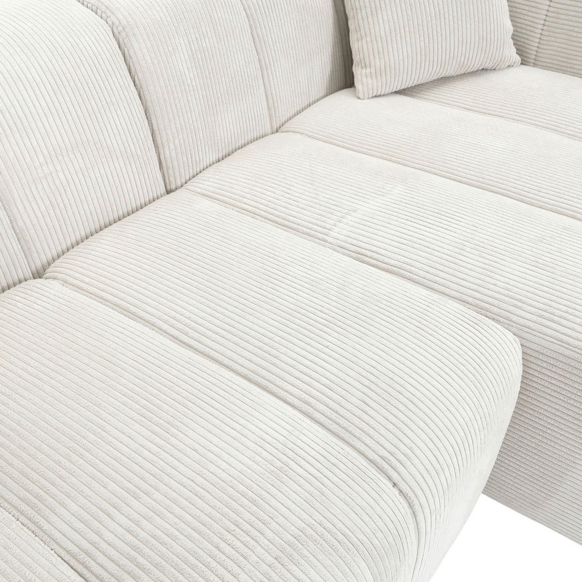 ECKSOFA Naturfarben Cord Zierkissen, Rücken echt  - Schwarz/Naturfarben, KONVENTIONELL, Kunststoff/Textil (250/162cm) - Carryhome