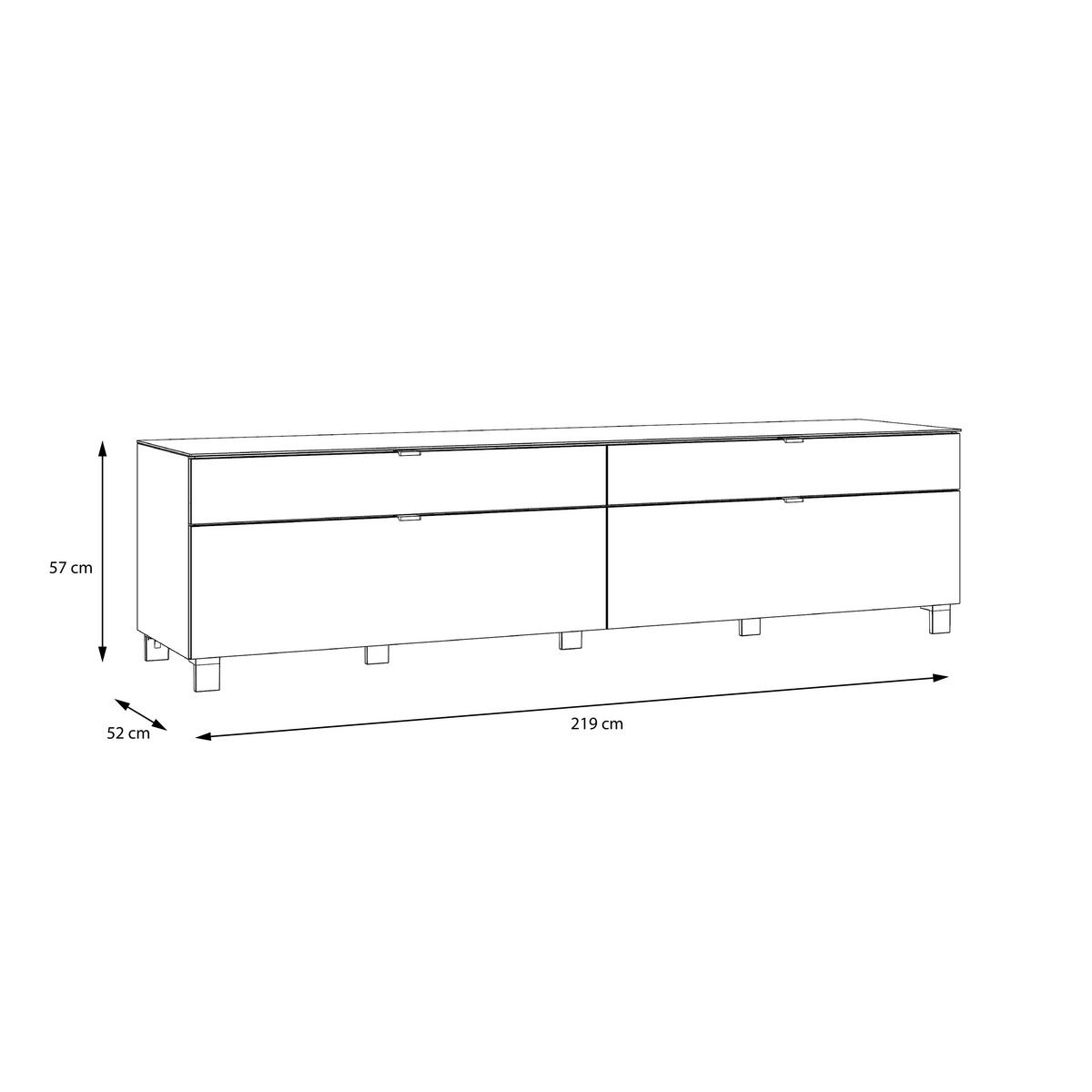 TV-ELEMENT - Edelstahlfarben/Champagner, Design, Glas/Holzwerkstoff (219,9/57/52,5cm) - Hom`in