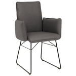 ARMLEHNSTUHL  in Stahl Mikrofaser  - Anthrazit/Schwarz, Design, Textil/Metall (61/91/60cm) - Dieter Knoll