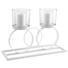 TEELICHTHALTER - Transparent/Weiß, Design, Glas/Metall (41,8/15/29cm) - Ambia Home TEELICHTHALTER - Transparent/Weiß, Design, Glas/Metall (41,8/15/29cm) - Ambia Home