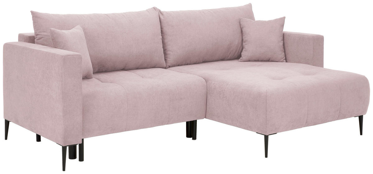 KUTNA GARNITURA tekstil  ružičasta   - ružičasta/crna, Konvencionalno, tekstil/metal (226/155cm) - Carryhome