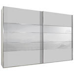SCHWEBETÜRENSCHRANK  in Weiß  - Chromfarben/Weiß, KONVENTIONELL, Glas/Holzwerkstoff (250/236/67cm) - Voleo