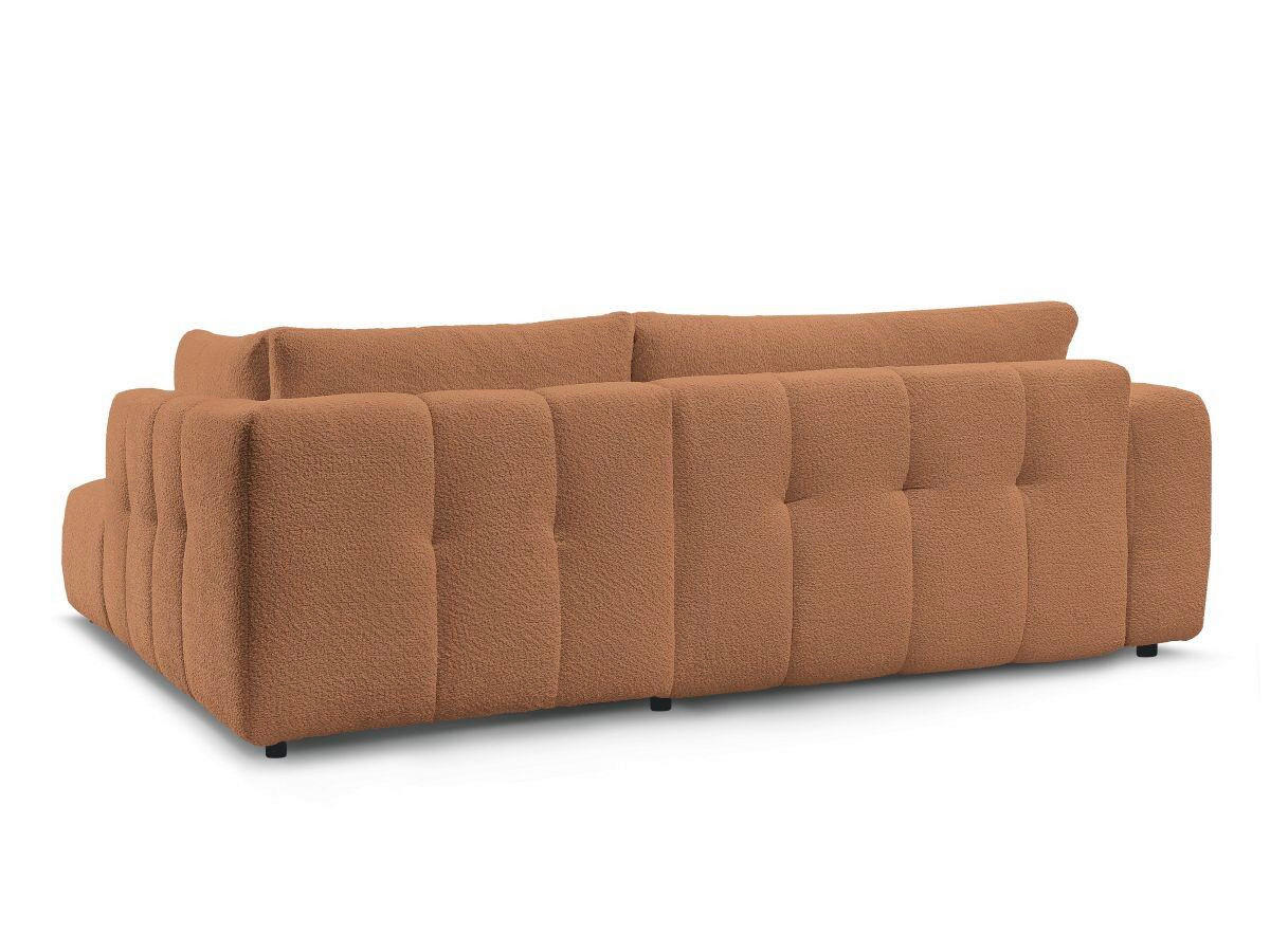 ECKSCHLAFSOFA EVEREST Bouclé Orange  inkl. Rückenkissen, Schlaffunktion  - Schwarz/Orange, MODERN, Kunststoff/Textil (282/204cm)