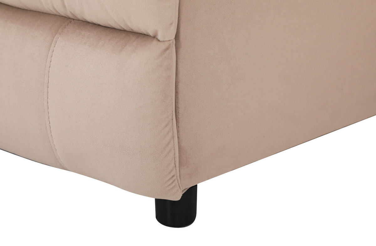 ECKSOFA Beige Webstoff  - Beige/Schwarz, Basics, Kunststoff/Textil (216/159cm) - P & B
