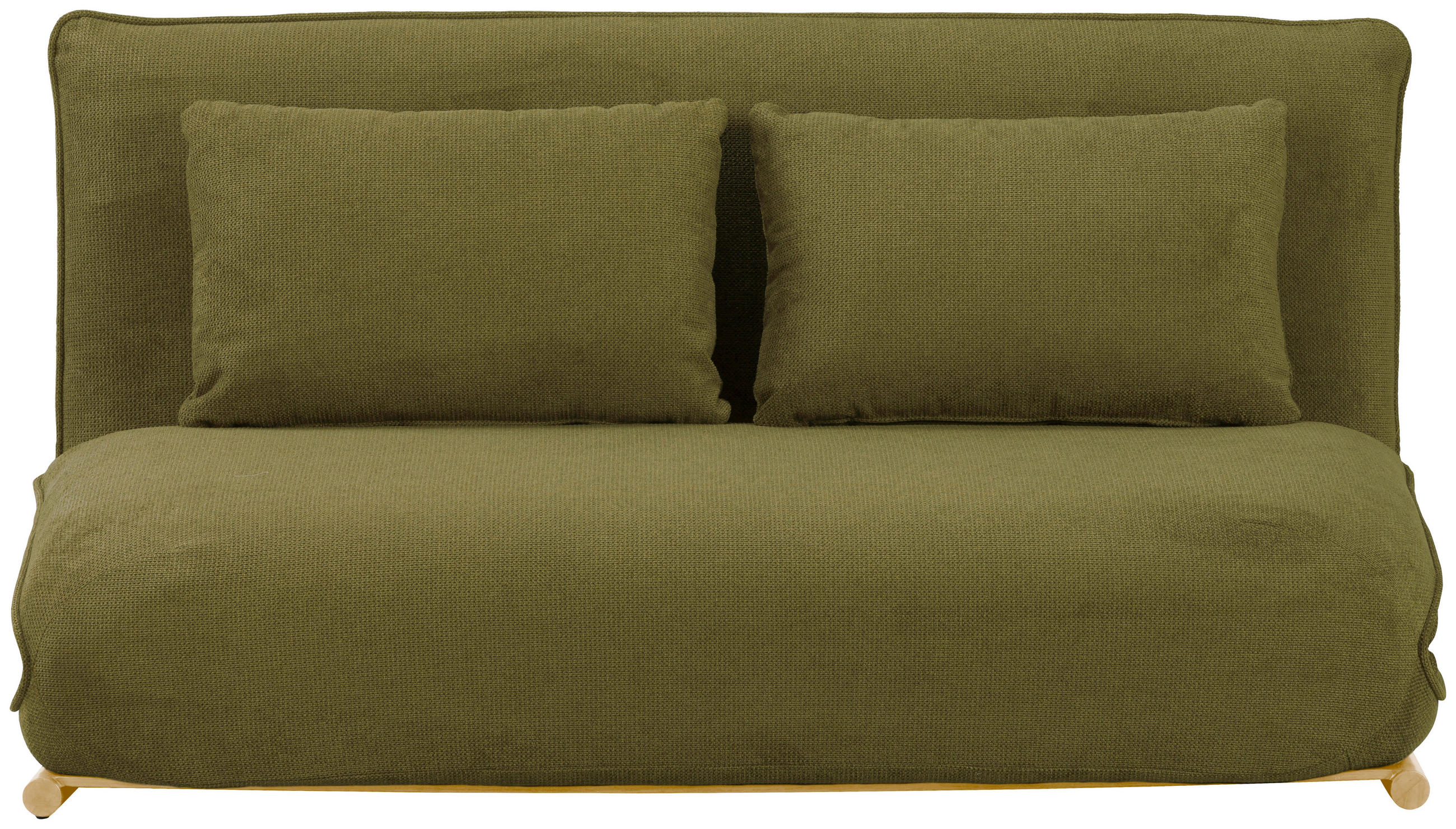 SOFA VELIN Samt Grün, Nussbaumfarben  - Nussbaumfarben/Grün, Design, Textil/Metall (140/97/80cm) - MID.YOU