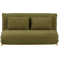 SOFA VELIN Samt Grün, Nussbaumfarben  - Nussbaumfarben/Grün, Design, Textil/Metall (140/97/80cm) - MID.YOU