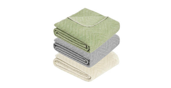 DECKE NAZCA 150/200 cm  - Salbeigrün, Basics, Textil (150/200cm) - Novel