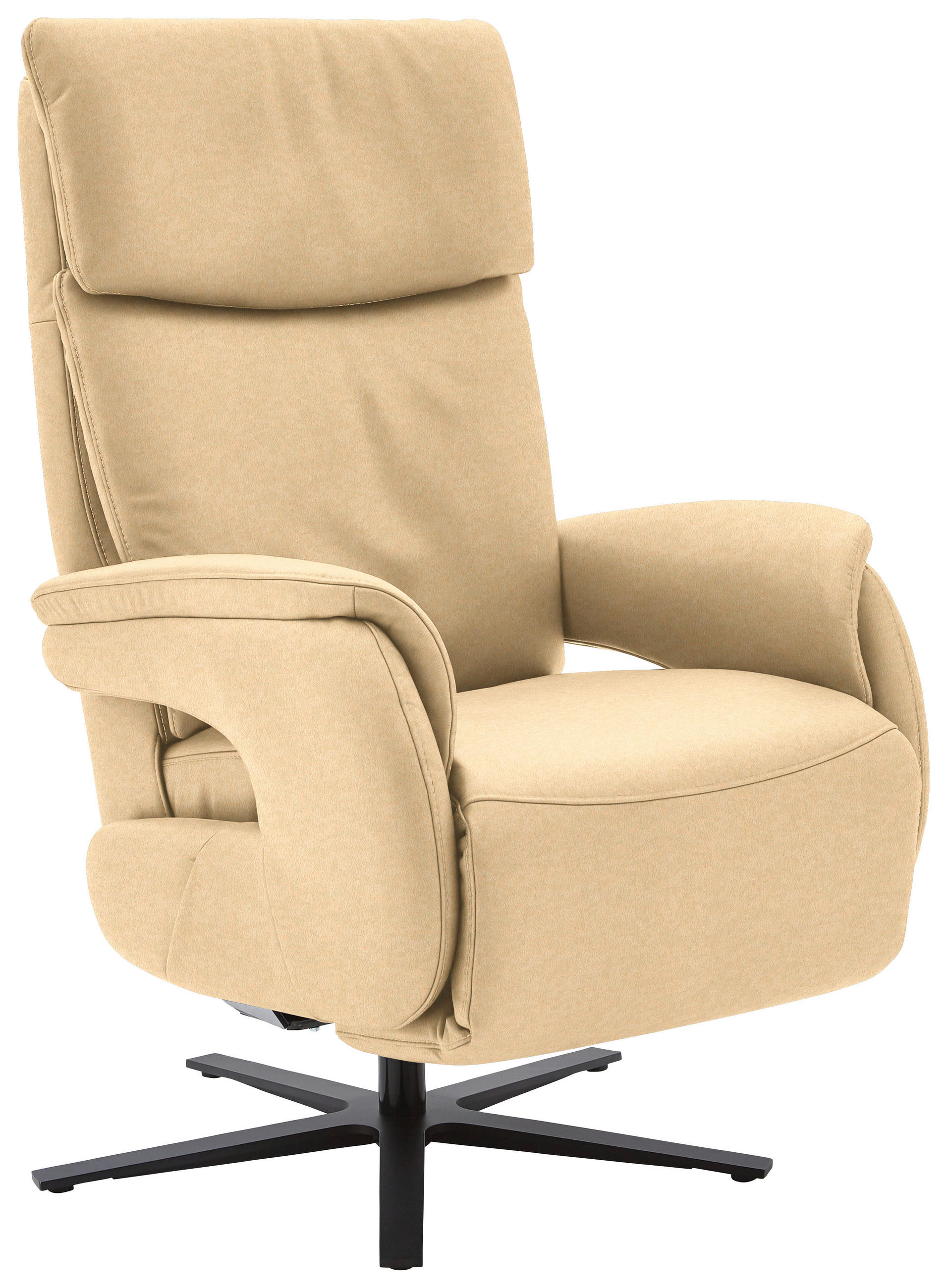 RELAXSESSEL in Textil Beige - Beige/Schwarz, Design, Textil/Metall (70/117/85cm) - Dieter Knoll